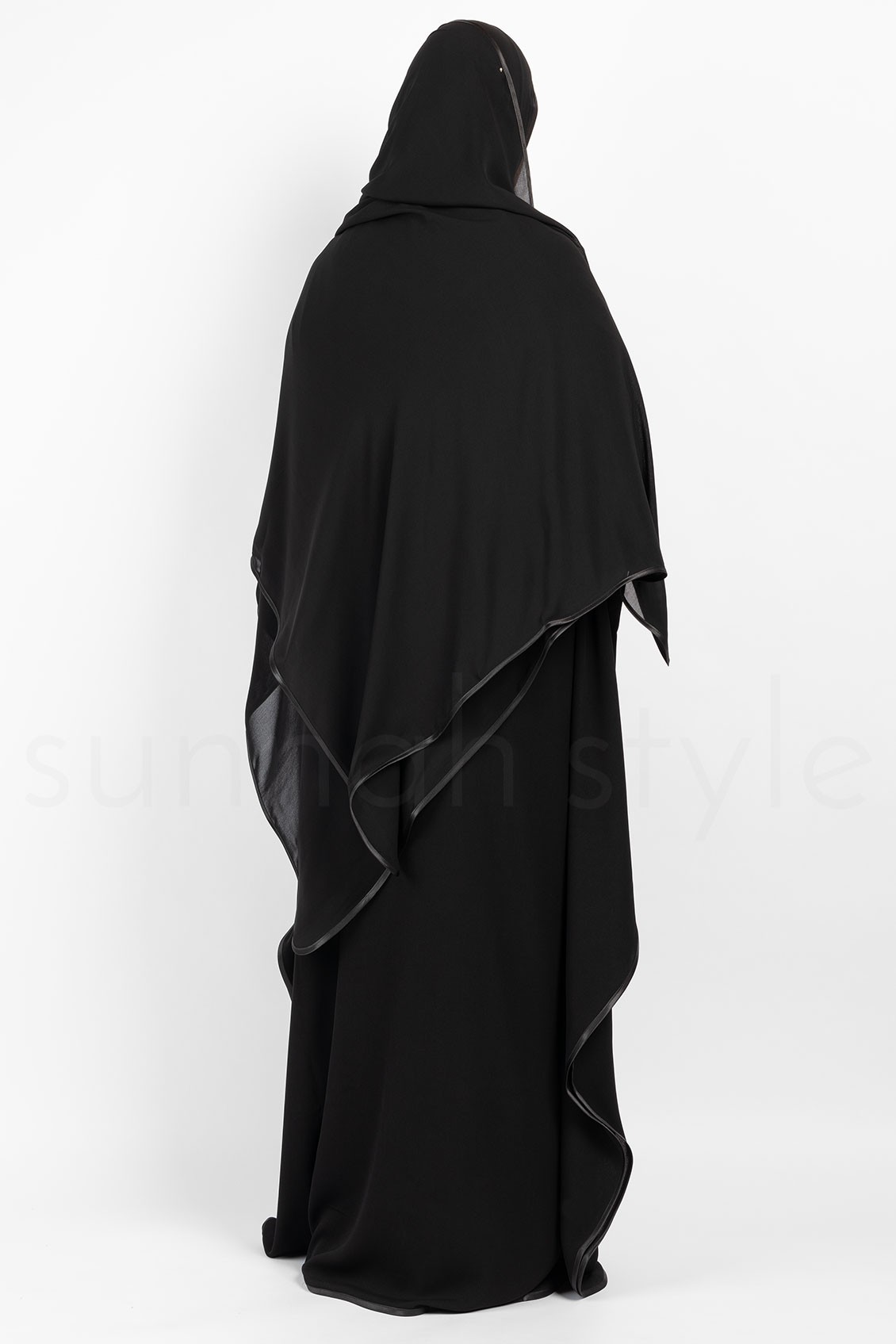 Sunnah Style Satin Trimmed Shayla XL Black